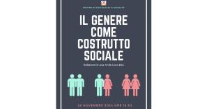 Il genere come costrutto sociale (28 novembre)